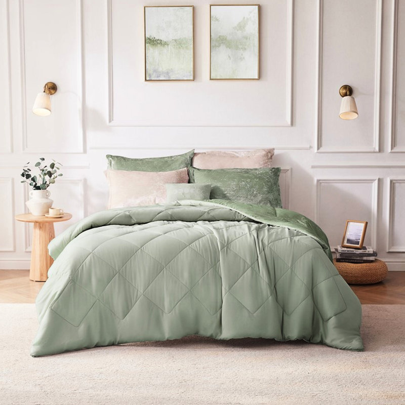 4 pièces de housse de couette en velours très grand / très grand avec attaches intérieures lavables à la machine