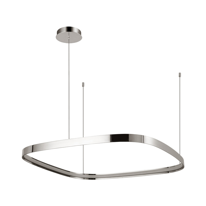 Yukon 1 - Light LED Pendant, 1.5" H x 31.5" W x 31.5" D, Polished Nickel