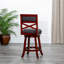 Tabouret tournant 30 "en cerisier avec siège en tissu gris anthracite - Finition assise luxueuse et acrylique-91321748