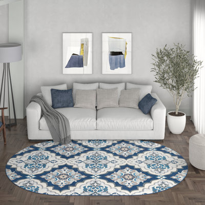 Tapis bleu foncé Albertina
