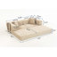Canapé-lit modulaire compressé avec velours côtelé luxueux, aucun assemblage requis-129184113
