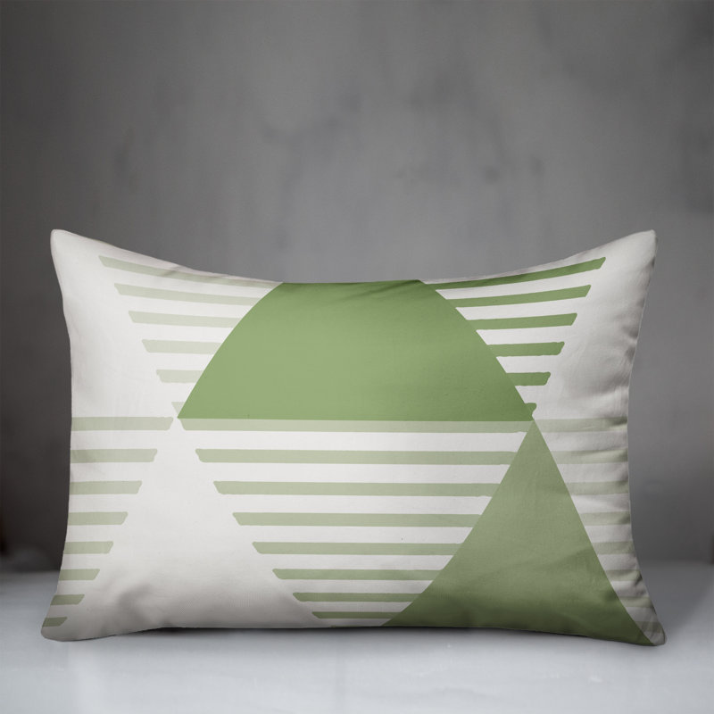  Coussin intérieur / extérieur géométrique, Vert