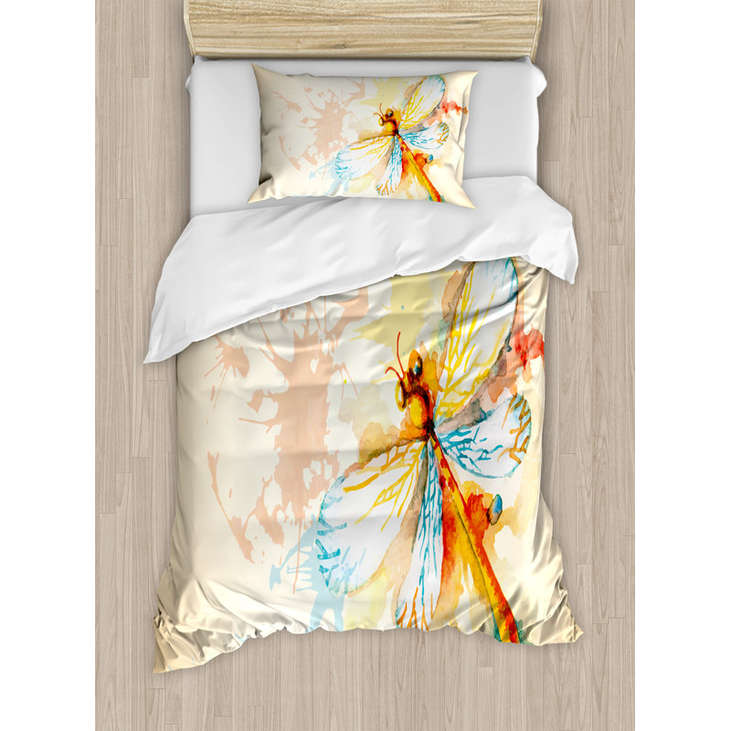 Dragonfly Modern & Contemporary Polyester Duvet Cover, Twin