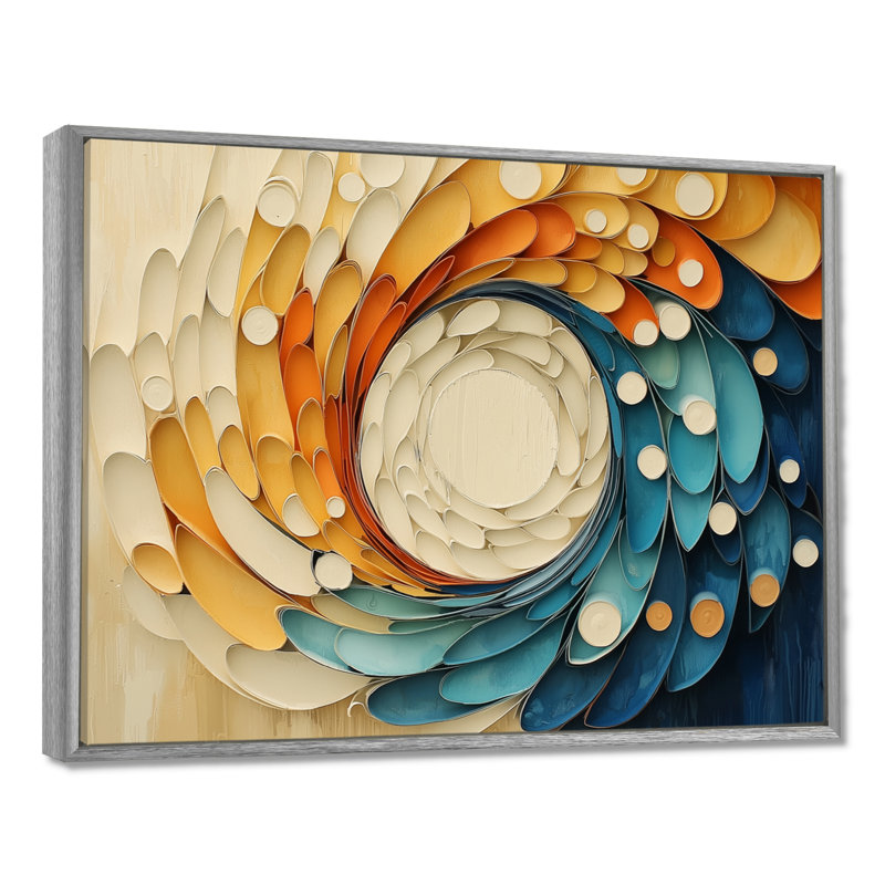 Biomorphism Vortex Of Nature II - Biomorphism, art mural, H 12 po x l 20 po, Cadre flottant, Argent argent