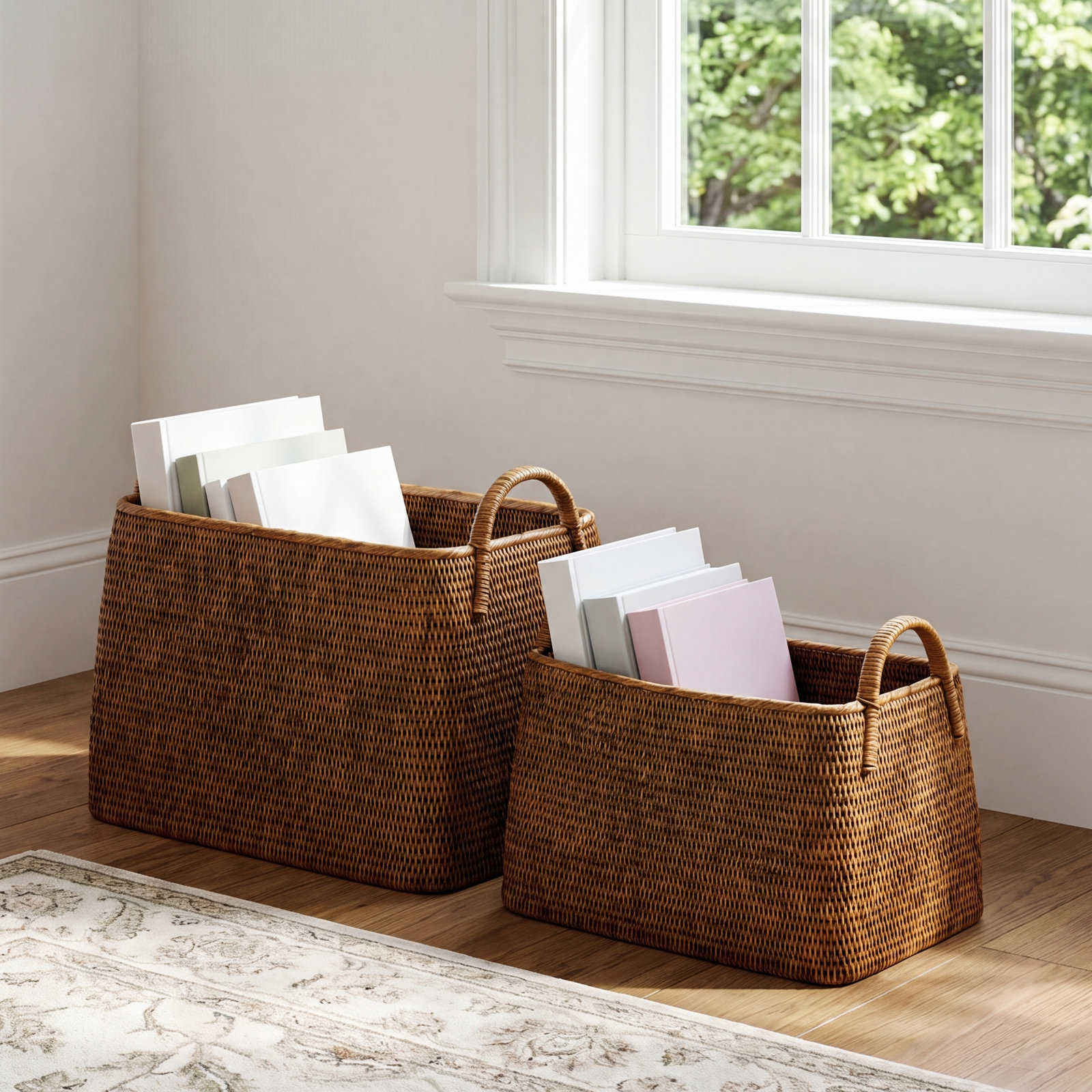 Handwoven Rattan Storage Basket Set