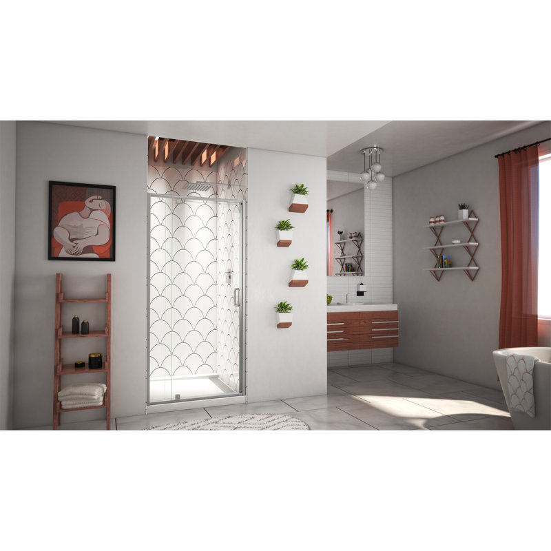 56'' - W x 70'' H Door Semi-Frameless with, Nickel