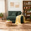 Fauteuil rembourré en chenille vert avec dossier rembourré, module de fauteuil simple avec accoudoirs pour canapé modulaire-250969580-253430667