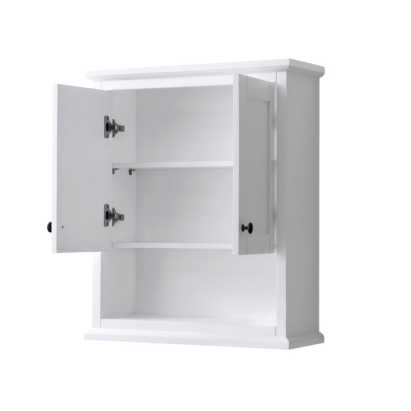 Rangement au-dessus de la toilette l 25 po x H 30 po Avery, Blanc / noir mat