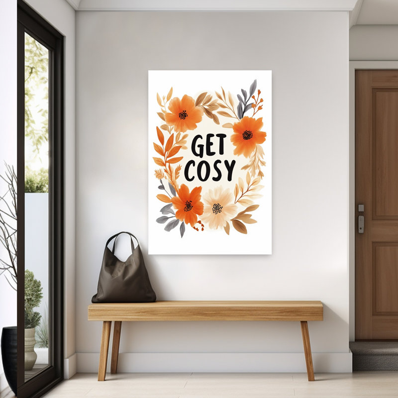Autumn Embrace Rustic Abstract Contemporary Autumn Flower Wall Art Print, 152.4cm H x 101.6cm W