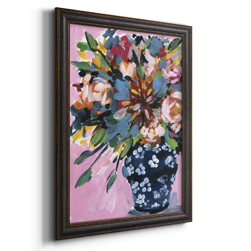 Bouquet dans un vase I - reproduction d'art sur toile, H 20 po x l 16 po x P 2,5 po