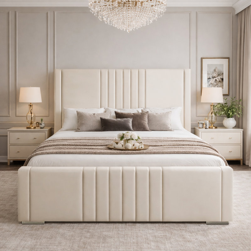 Upholstered Bed, Cream, Super King (6')