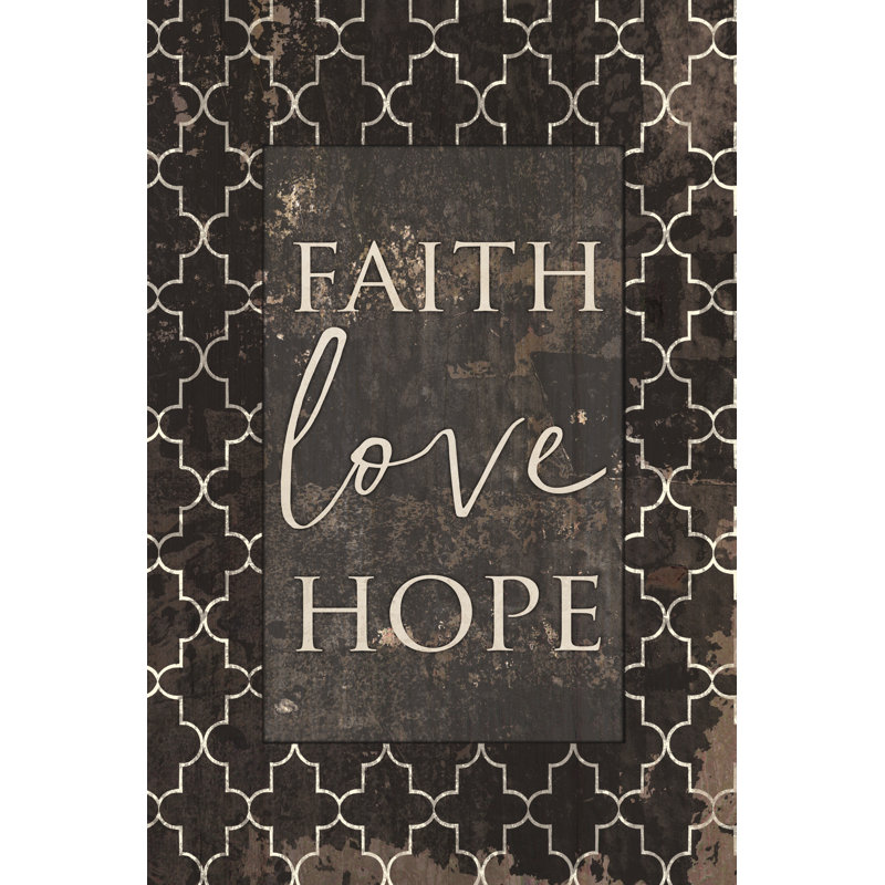 Faith Love Hope - Wrapped Canvas Print, 91cm H x 61cm W x 3.8cm D