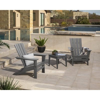 POLYWOOD Quattro Folding Chair 3-Piece Adirondack Set