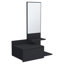 Console flottante noire avec 3 tablettes et un tiroir à extension complète - Miroir pour le salon, la chambre à coucher ou le couloir-89418103
