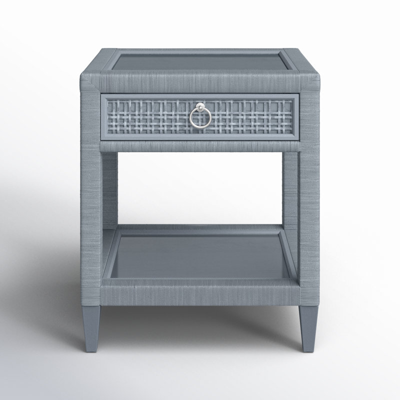 Naples 1 - Drawer Nightstand, Sea Glass, No, Satin Nickel