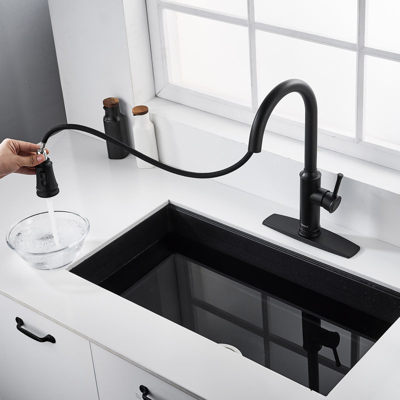 Blue Elephant Pull Down Kitchen Faucet, Black