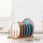 Bamboo Dish Drying Rack And Storage Organizer - Adjustable Multi-Slot Holder For Plates, Bowls, Cutting Boards, Lids, And Cups