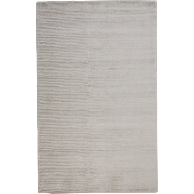 Solid Color Handmade Rectangle 2' x 3' Viscose Area Rug in Gray, Rectangle 2' x 3'