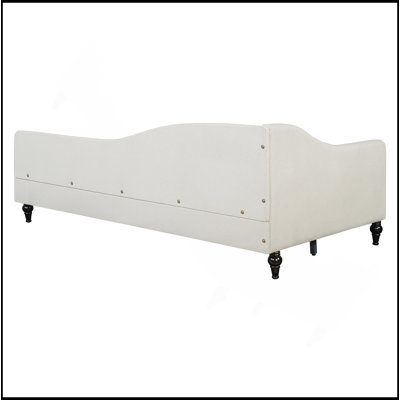 L-Shaped Linen Daybed, With Solid Wood Legs