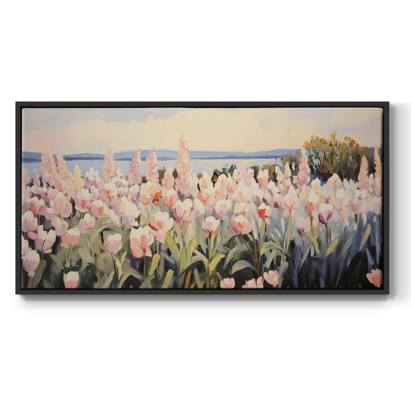 Botanical Series-CCXCVI- Toile tendue avec châssis encadré - Prêt à être accroché, H 21 po x l 41 po, Noir