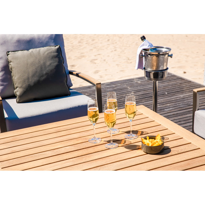 Avanti Teak Stainless Steel Outdoor 42" Square Coffee Table