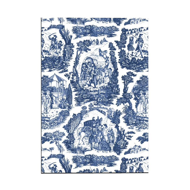 Tapis blanc tissé à motif rétro blanc marine, Rectangle 4 pi 7 po x 6 pi 7 po