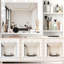 Bureau de meuble-lavabo avec 12 lumières à DEL, rangement à trois niveaux, luminosité réglable, coiffeuse de chambre blanche, fondation robuste 3 modes d'éclairage, couleur de grand tiroir, rangement spacieux-574163685