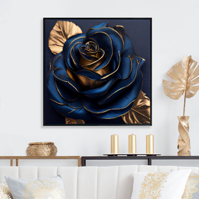 Gilded Rose In Kings Blue III Gilded Rose In Kings Blue III - Print