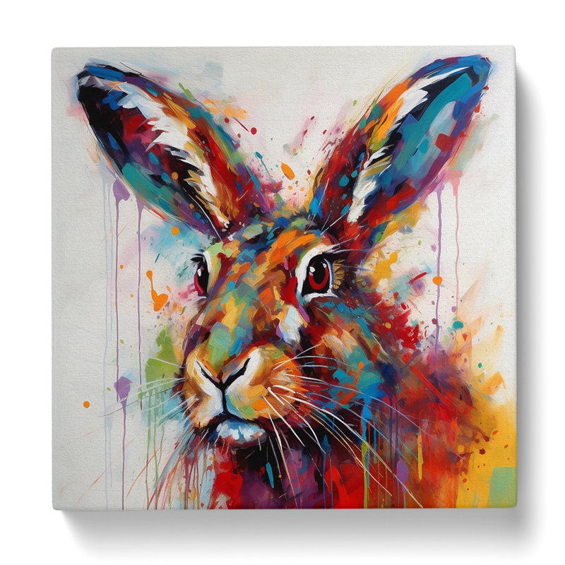 Hare Abstract No.4 - Wrapped Canvas, 50cm H x 50cm W x 3cm D