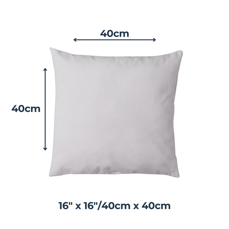 White Square Throw Cushion Insert (Pack of 2), Square 40cm