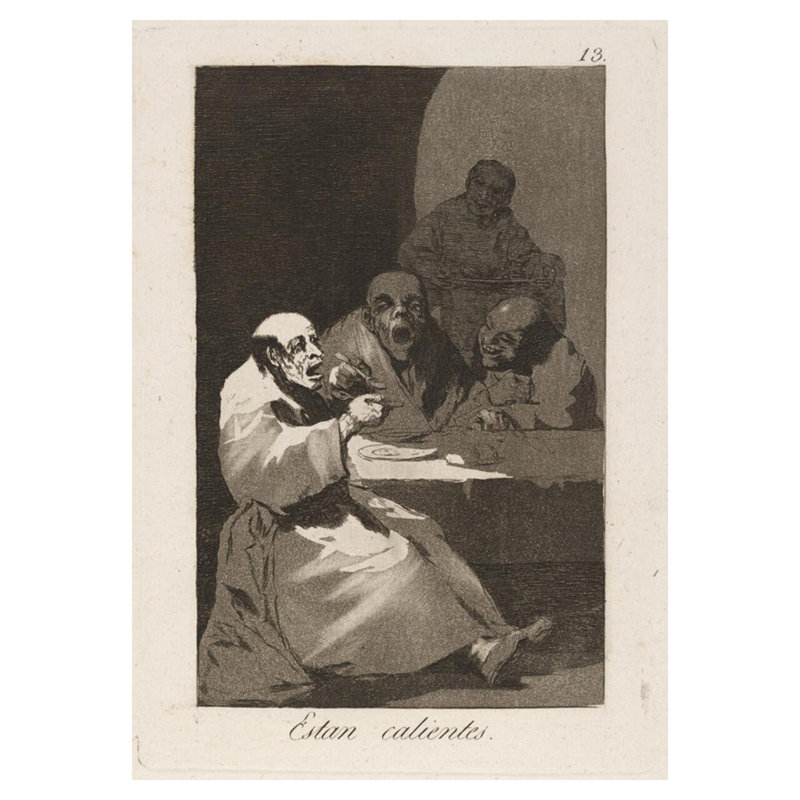 Estan calientes. (Ils sont chauds.) Par Francisco de Goya - Estampe numérique, H 40 po x l 32 po
