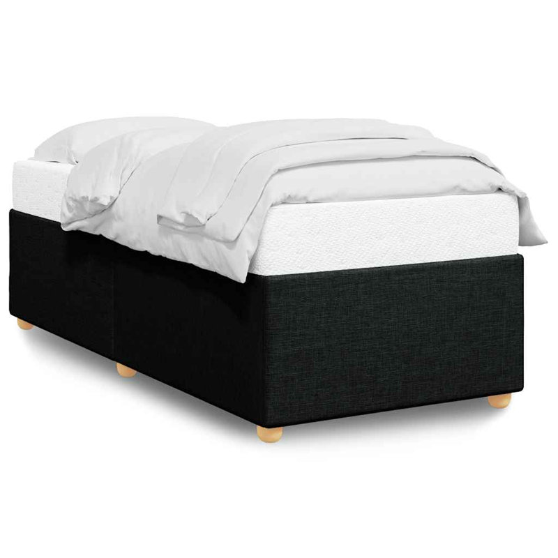 Siza Upholstered Fabric Bed Frame, Single, Black