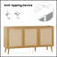 Buffet moderne à portes en rotin, grande console de rangement pour la cuisine et l'entrée-2146917281
