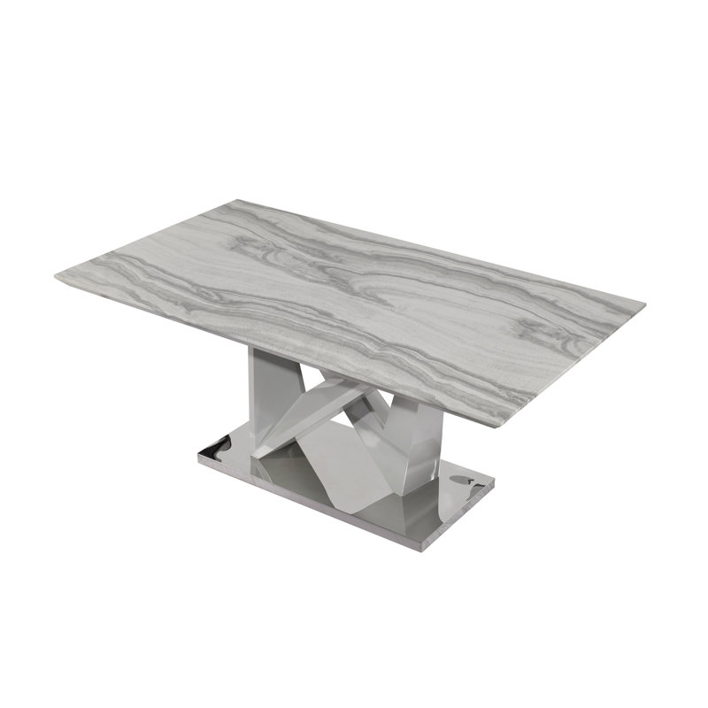Table de salle à manger Elva + 4 chaises Mara - Gris