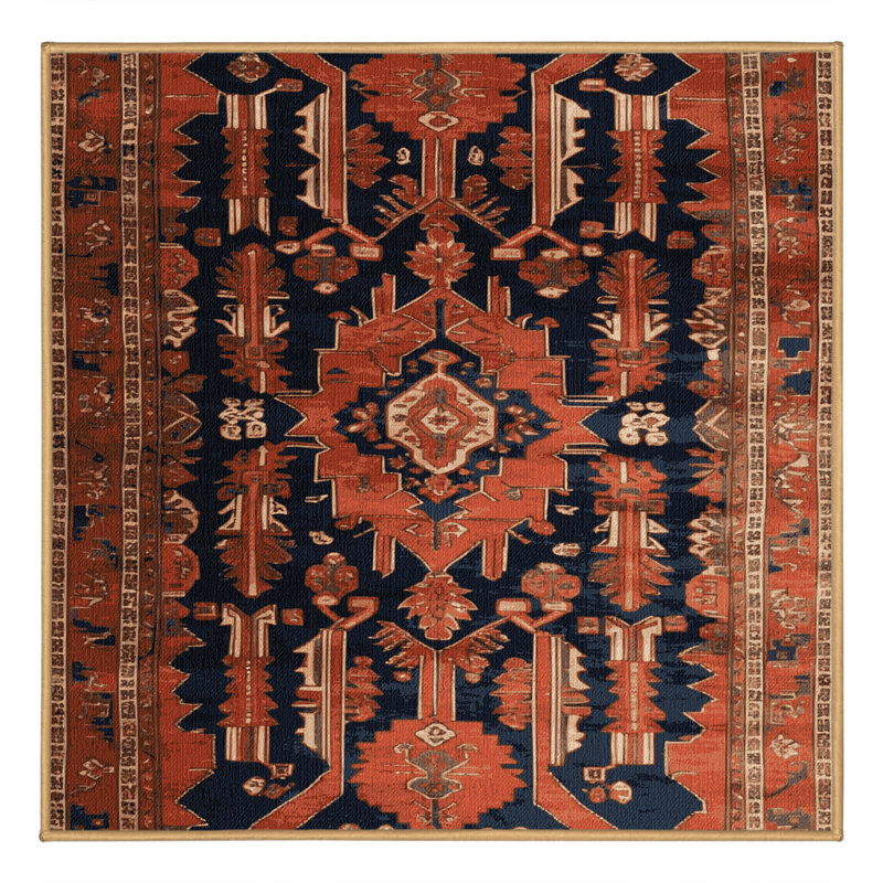 Tapis brun lavable à la machine, Carré 4 pi