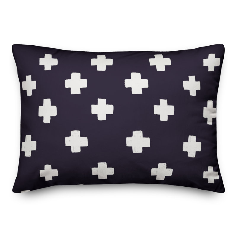  Coussin intérieur / extérieur géométrique, Bleu marine