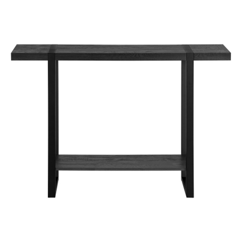 Accent Table, Console, Entryway, Narrow, Sofa, Living Room, Bedroom, Black Laminate, Black Metal, Contemporary, Modern