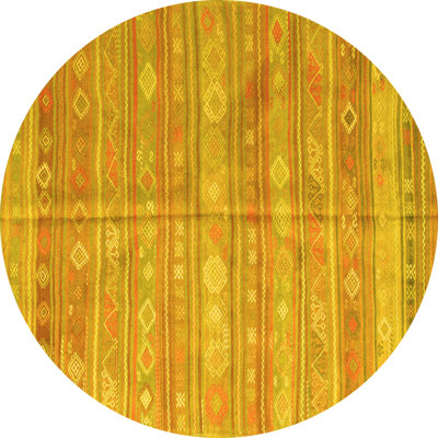 Tapis contemporains jaunes lavables à la machine 857