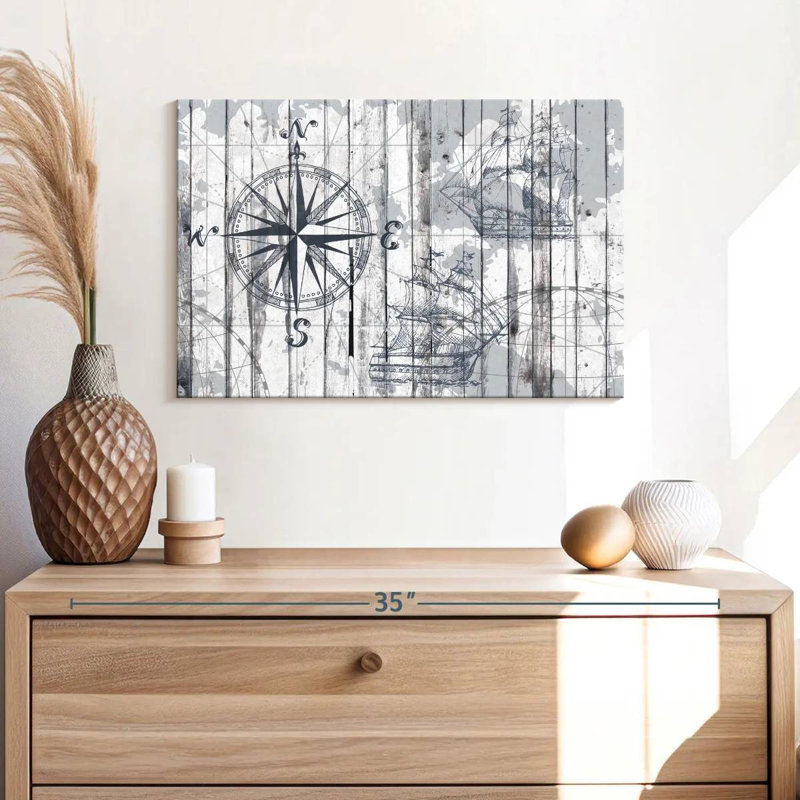 Compass Canvas Print, 16" H x 24" W x 1.25" D