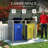 Outdoor Stainless Steel Galvanized Steel Garbage Shed - Pneumatic Pole And Lockable Door - Can Store 2 Garbage Bins, Suitable For Gardens And Courtyards-120852069
