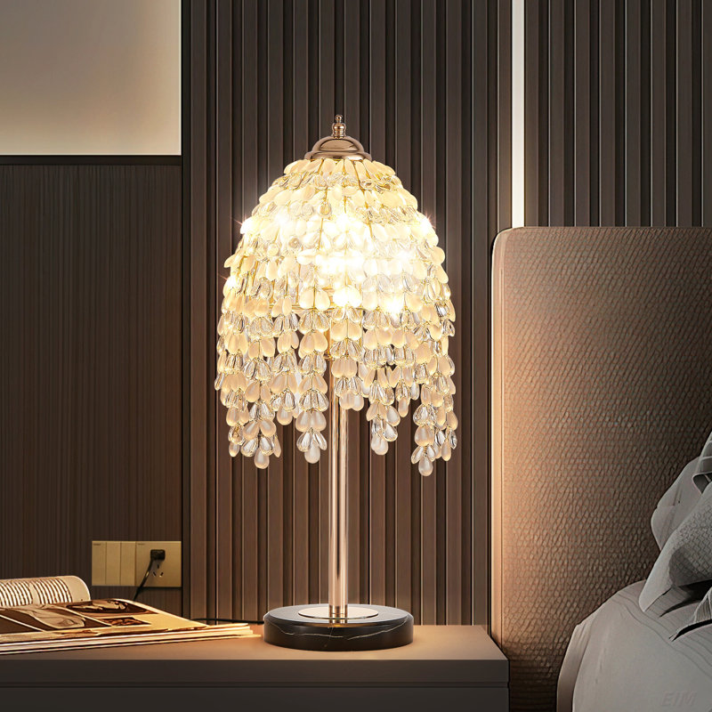 18.9'' French Crystal Table Lamp, Gold