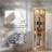 Corner Curio Cabinet, 70" H Lighted Glass Display Cage with Tempered Glass Doors and Adjustable Shelves, Bulb Inclued, Wine Bar China Cabinet for Living Room Liquor Storage-1021943447
