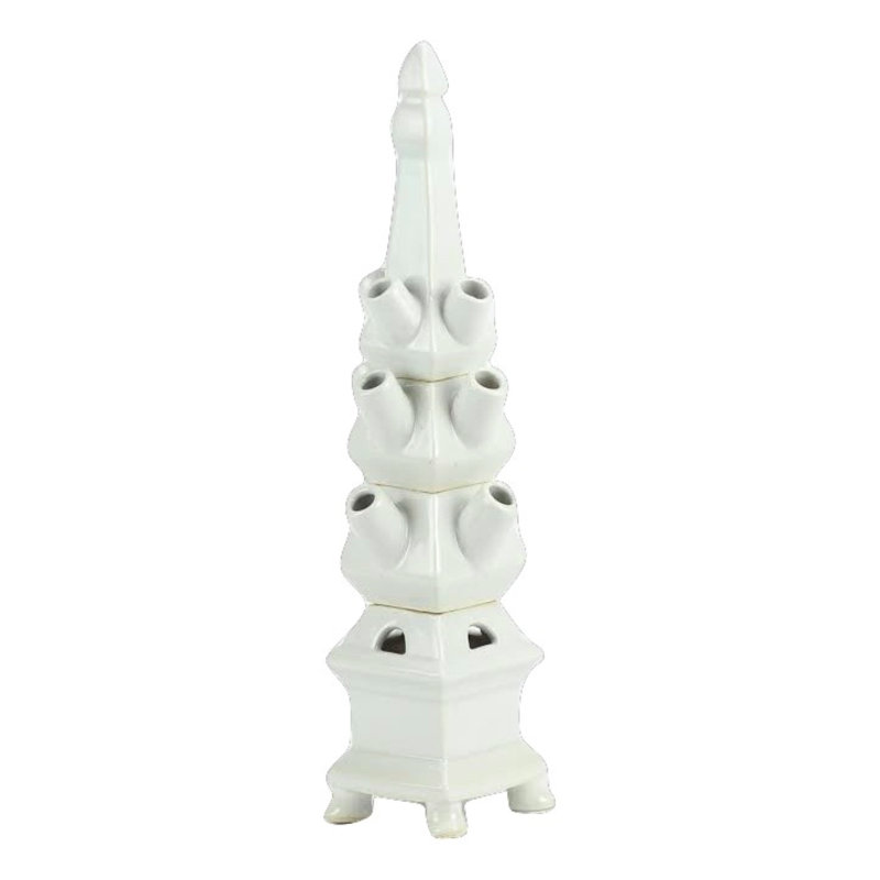 Solid White Tulipiere Large, 14" H x 4" W x 4" D