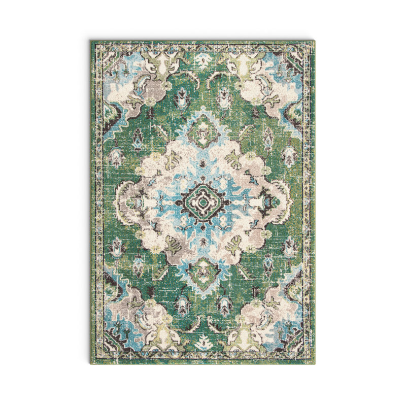 Shanna green oriental rug, Rectangle 2 pi 2 po x 4 pi