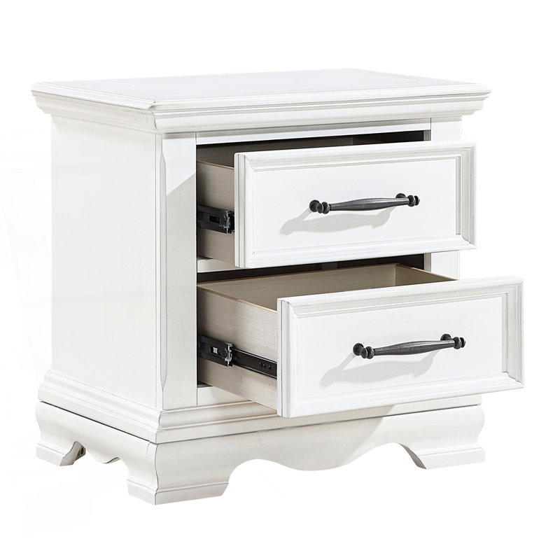 Charming 2-Drawer Nightstand, Bedside Table