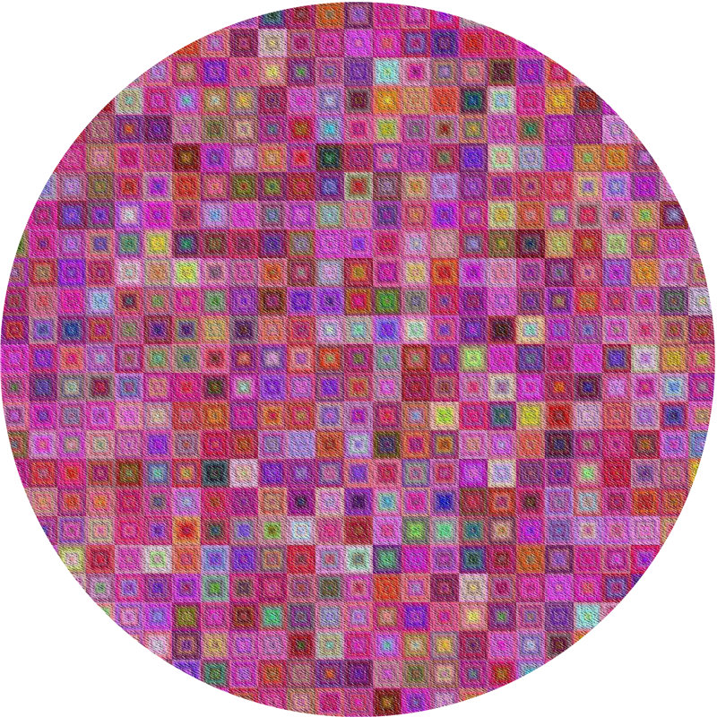 Tapis de zone mauve à motifs Jennerstown, Rond 8 pi