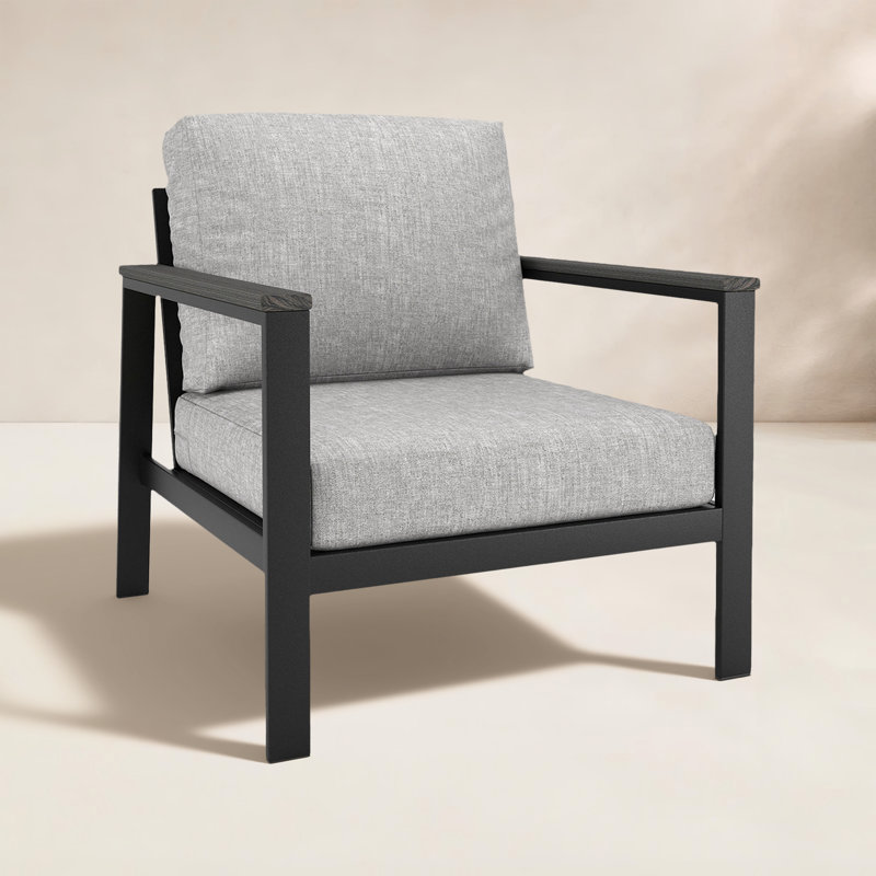 Chaise longue d'extérieur avec coussins Sunbrella® Townsend, Sunbrella® toile granit, GRIS BORD DE MER, Yes