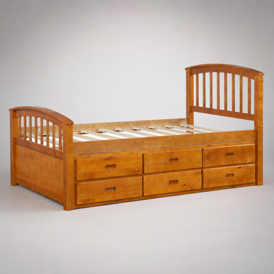 Twin Size Solid Wood Platform Storage Bed with 6 Drawers, Durable and Stylish for Kids and Teens
