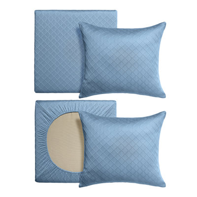 Elastic Deep Seat Cushion Cover, Stretch Knit Patio Cushion Slipcover, Fade Resistant, Machine Washable, Indoor/Outdoor Replacement Cover, Fits Multiple Sizes, French Blue
