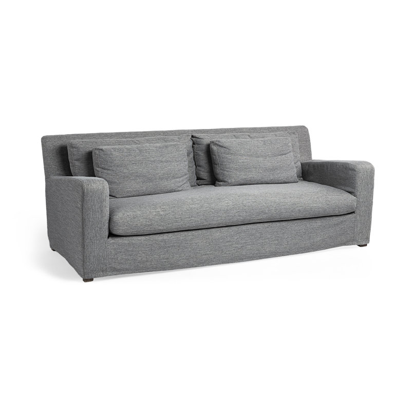 Sofa de 93 po gris foncé déhoussable avec coussins décoratifs